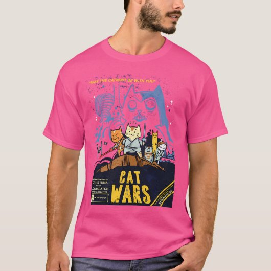 Lightsaber Cat Wars T-Shirt (Vorderseite)
