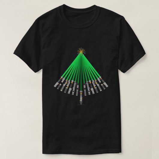 LightSaber Christmas Tree Sticker T-Shirt (Design vorne)