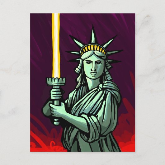 Lightsaber Liberty Postkarte (Vorderseite)