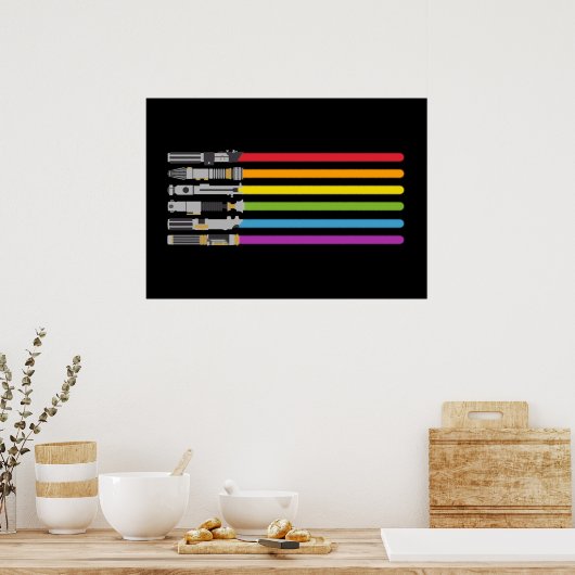 Lightsaber Rainbow Poster (Küche)