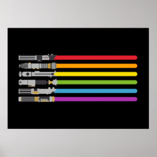 Lightsaber Rainbow Poster