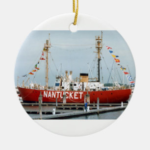 Lightship Nantucket mit prachtvollen Flaggen Keramikornament