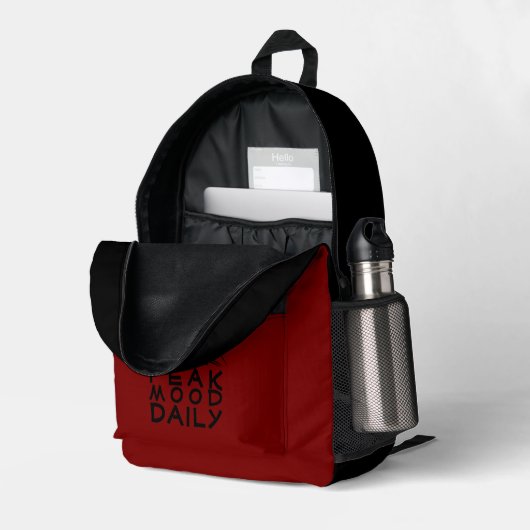 Lightweight Trail Hiking red Backpack Bedruckter Rucksack (Rückseitige Ecke links (Offen) )