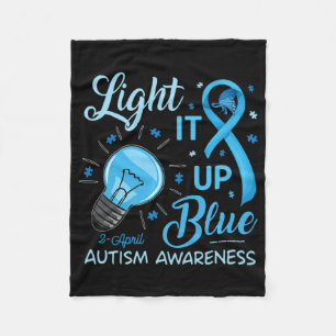 Lighup Blue Autismus Bewusstsein Rätsel Männer Fra Fleecedecke
