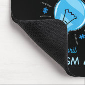 Lighup Blue Autismus Bewusstsein Rätsel Männer Fra Mousepad (Ecke)