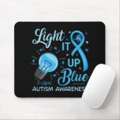 Lighup Blue Autismus Bewusstsein Rätsel Männer Fra Mousepad (Mit Mouse)