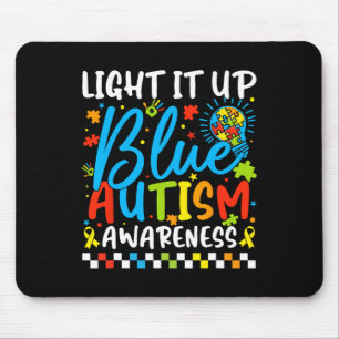 Lighup Blue Autismus Bewusstsein Rätsel Männer Fra Mousepad