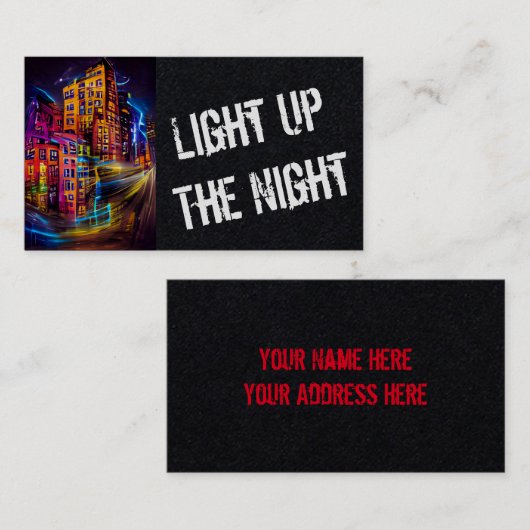Lighup of Night 1 - Vivid Business Card Visitenkarte (Vorne/Hinten)