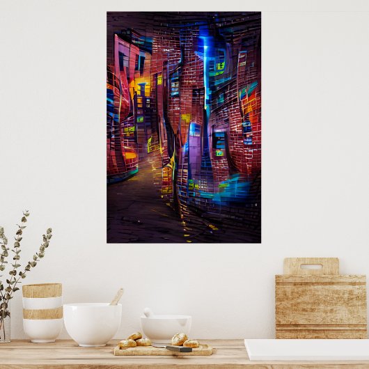 Lighup of Night 3 - Vivid Color Poster (Küche)