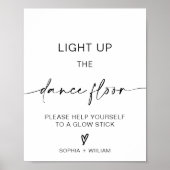 Lighup the Dance Floor | Glow Sticks Sign Poster (Vorne)
