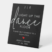 Lighup the Dance Floor Minimalistisch Schwarz-weiß Sockelschild (Vorderseite)