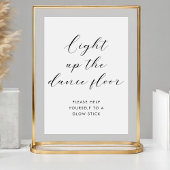 Lighup the Dance Floor Wedding Glow Stick Sign Sockelschild