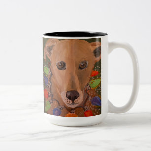 Lighup the Weihnachten Dog Holiday/Weihnachten Tas Zweifarbige Tasse