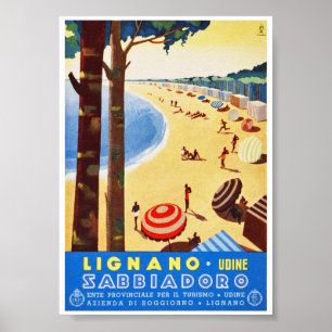 Lignano Italien Vintage Reiseplakat Restauriert Poster