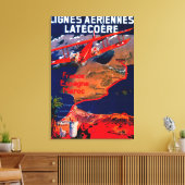 Lignes Aeriennes Latecoere Vintage Poster Leinwanddruck (Insitu (Wohnzimmer))