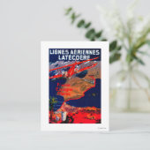 Lignes Aeriennes Latecoere Vintage Poster Postkarte (Stehend Vorderseite)