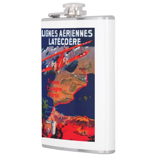 Lignes Aeriennes Latecoere Vintages Plakat Flachmann (Links)