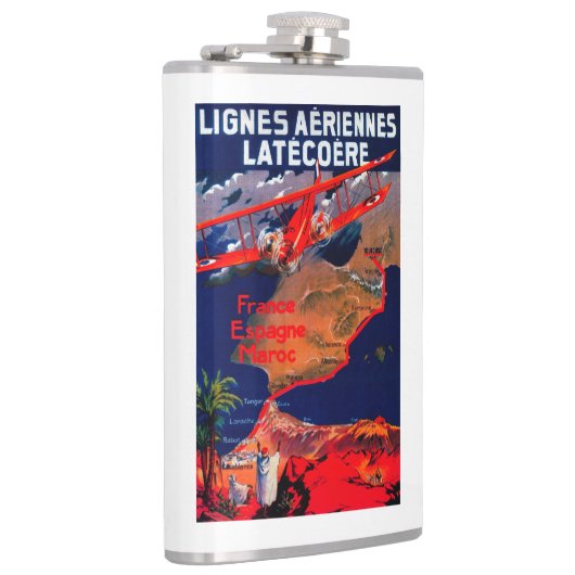 Lignes Aeriennes Latecoere Vintages Plakat Flachmann (Rechts)