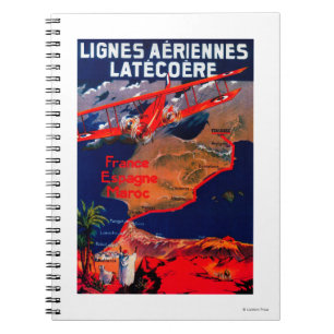 Lignes Aeriennes Latecoere Vintages Plakat Notizblock