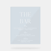 Lignt Blue & White Wedding Acrylic Bar Sign Acrylschild (Vorderseite)