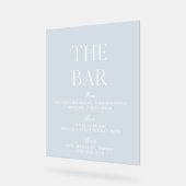 Lignt Blue & White Wedding Acrylic Bar Sign Acrylschild (Winkel)