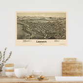 Ligonier, PA Panorama Karte - 1900 Poster (Küche)