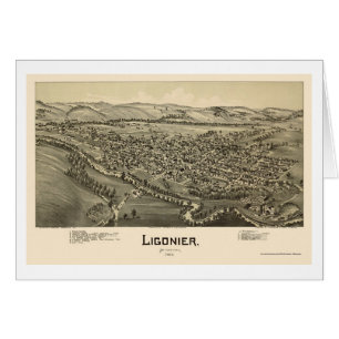 Ligonier, panoramische Karte PAs - 1900
