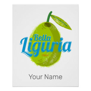 Liguria Retro Olivenweg Italien Vintager Urlaub So Poster