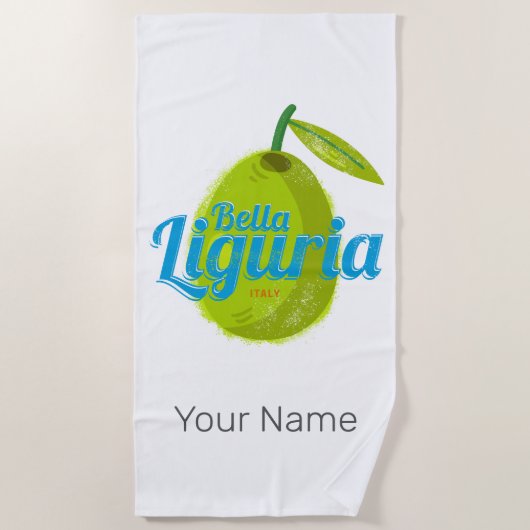 Liguria Retro Olivenweg Italien Vintager Urlaub So Strandtuch (Vorderseite)