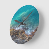 Ligurische Wellen Runde Wanduhr (Winkel)
