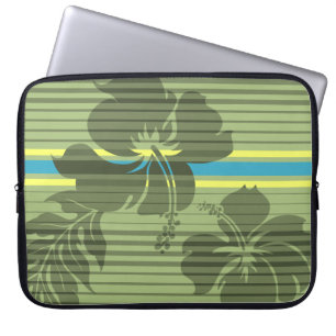 Lihue Hibiskus-Streifen-hawaiischer NeoprenWetsuit Laptopschutzhülle