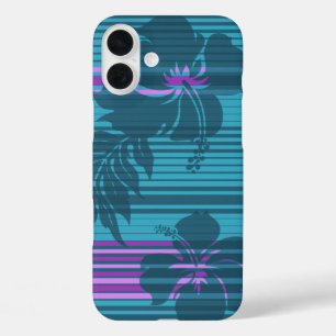 Lihue Hibiskus Strip Hawaii iPhone 16 Plus Hülle