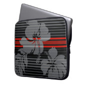 Lihue Hibiskus Stripe Hawaiian Neoprene Wetsuit Laptopschutzhülle (Vorderseite Links)