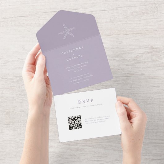 Lihue Wedding Einladung mit QR Code UAWG (Abreißen)