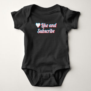 Like And Subscribe T-Shirt Baby Strampler