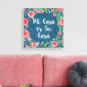 Like Frida VIII Mi Casa es | Su Casa Leinwanddruck (Insitu (Wohnzimmer))