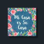 Like Frida VIII Mi Casa es | Su Casa Leinwanddruck<br><div class="desc">In Watercolor,  Floral Design With Cute Message. Artist: Harriet Sussman</div>