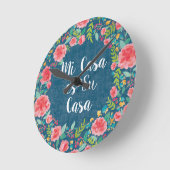 Like Frida VIII Mi Casa es | Su Casa Runde Wanduhr (Winkel)