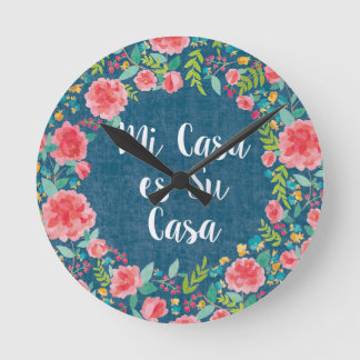 Like Frida VIII Mi Casa es | Su Casa Runde Wanduhr