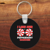 Like His Candy Cane Her Peppermint Candies Christm Schlüsselanhänger (Vorderseite)