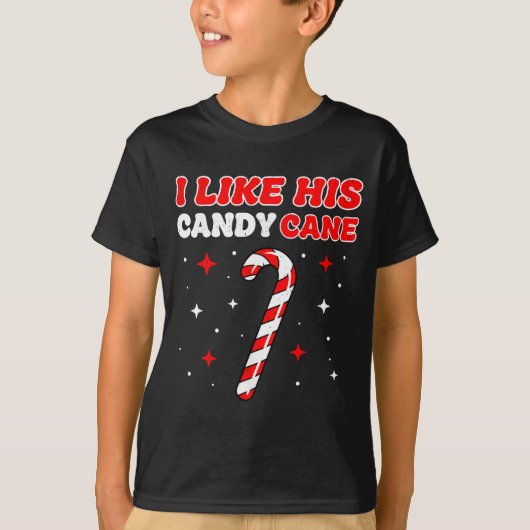 Like His Candy Cane Her Peppermint Candies Christm T-Shirt (Vorderseite)