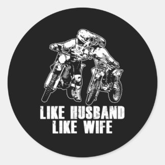 Like Husband Like Wife Motocross Dirt Bike Gift Runder Aufkleber