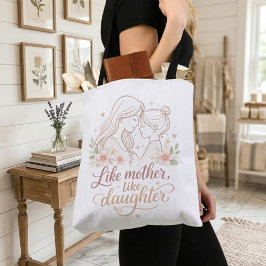 Like Mother Like Daughter - Minimalist Floral Moth Tasche