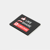 Like Share Subscribe Post-it Klebezettel (angewinkelt)