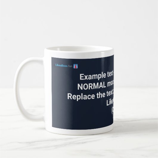 LikeABoss.fun Offizieller Becher - NORMAL MODE Edi Kaffeetasse (Links)