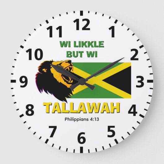 LIKKLE BUT TALLAWAH Jamaican Große Wanduhr (Vorderseite)