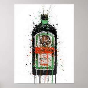 Likörflaschen-Wandkunst-Druck 'Grüne Tinte'  Poster