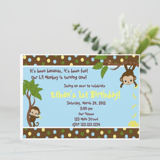 Lil Affe Einladung (Stehend Vorderseite)