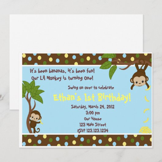 Lil Affe Einladung (Vorne/Hinten)