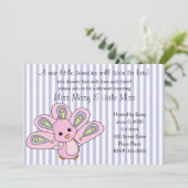 Lil' Baby Peacock Einladung (Stehend Vorderseite)